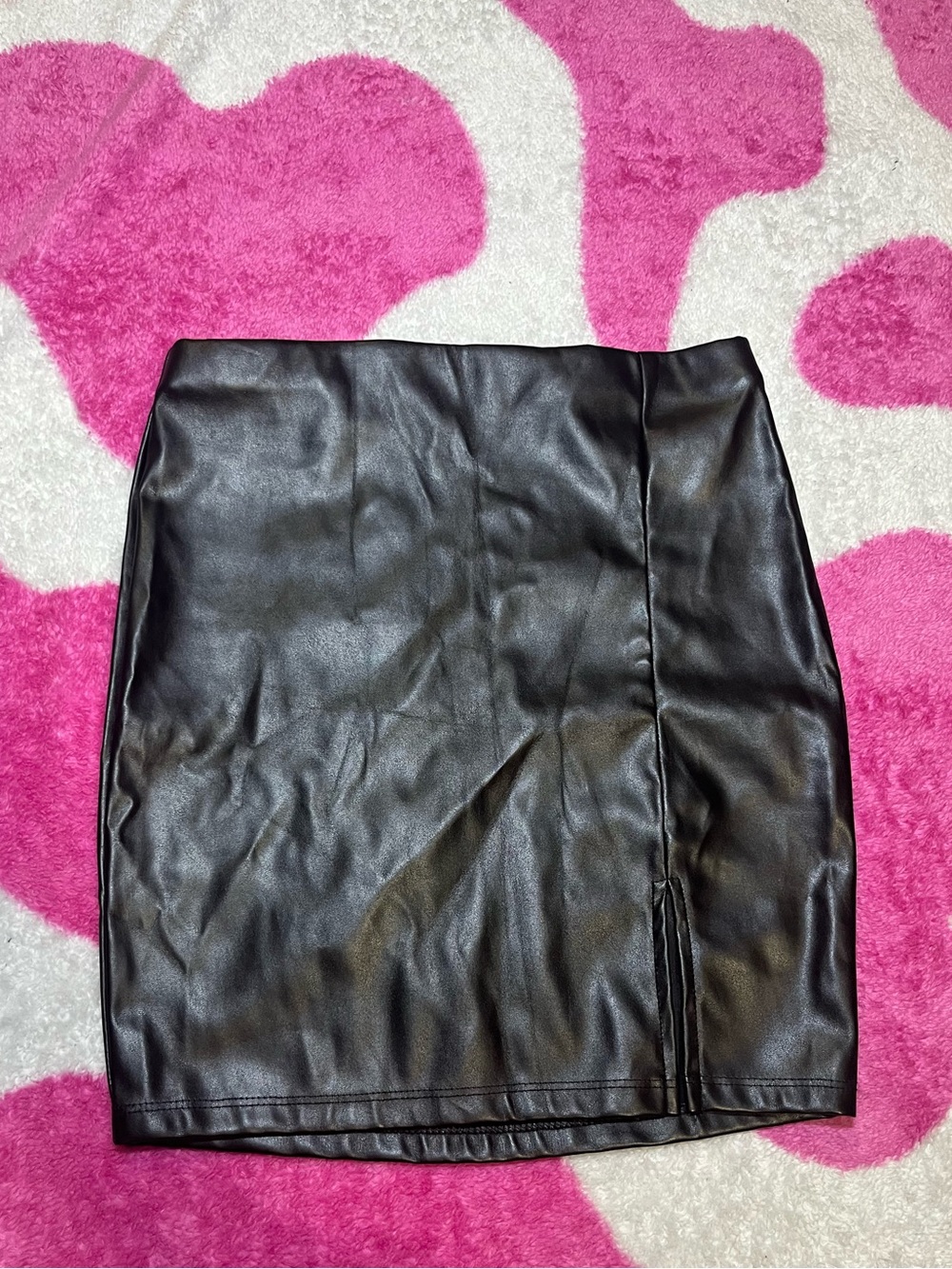 Classic Black Faux Leather Mini Skirt - Sleek Everyday Style